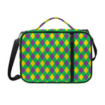 Mardi Gras Plaid Pattern Print Shoulder Strap Bible Bag