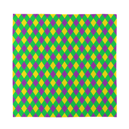 Mardi Gras Plaid Pattern Print Silk Bandana