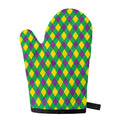 Mardi Gras Plaid Pattern Print Single Oven Mitt