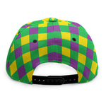 Mardi Gras Plaid Pattern Print Snapback Cap