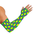 Mardi Gras Plaid Pattern Print Sun Protection Arm Sleeves