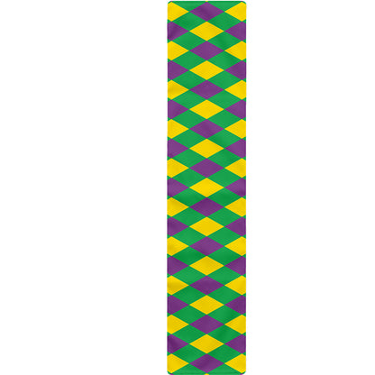 Mardi Gras Plaid Pattern Print Table Runner