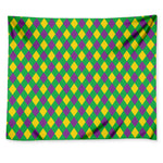 Mardi Gras Plaid Pattern Print Tapestry