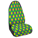 Mardi Gras Plaid Pattern Print Waterproof Car Seat Cover