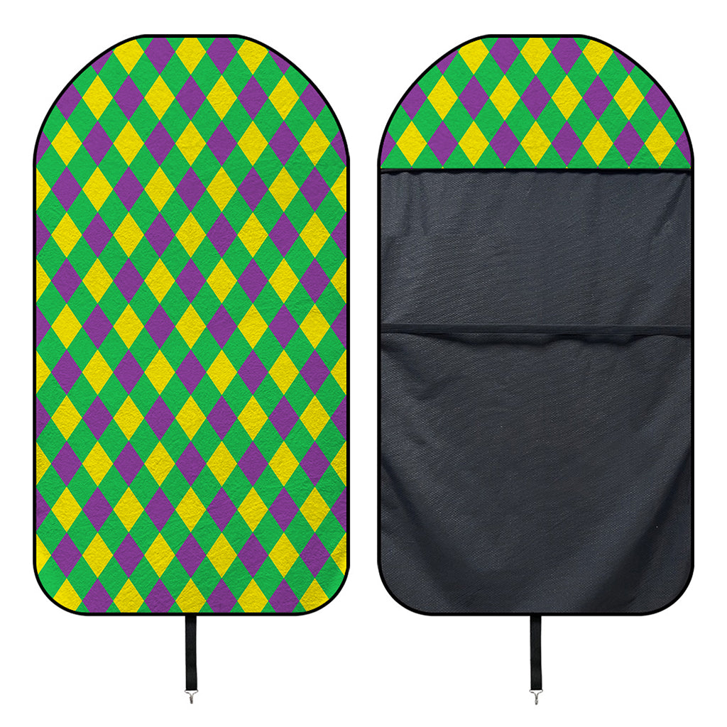 Mardi Gras Plaid Pattern Print Waterproof Car Seat Cover