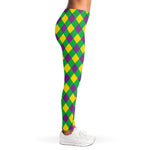 Mardi Gras Plaid Pattern Print Women's Leggings