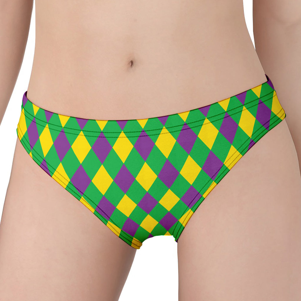 Mardi Gras Plaid Pattern Print Women's Panties