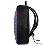 Mardi Gras Polka Dot Pattern Print 17 Inch Backpack