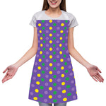 Mardi Gras Polka Dot Pattern Print Adjustable Apron