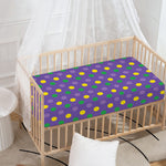 Mardi Gras Polka Dot Pattern Print Baby Crib Sheet