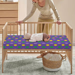 Mardi Gras Polka Dot Pattern Print Baby Crib Sheet