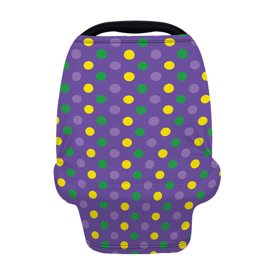 Mardi Gras Polka Dot Pattern Print Baby Seat Cover