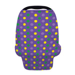 Mardi Gras Polka Dot Pattern Print Baby Seat Cover