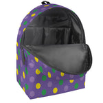 Mardi Gras Polka Dot Pattern Print Backpack