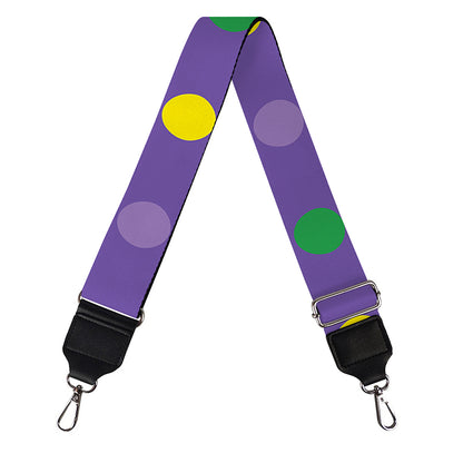 Mardi Gras Polka Dot Pattern Print Bag Strap