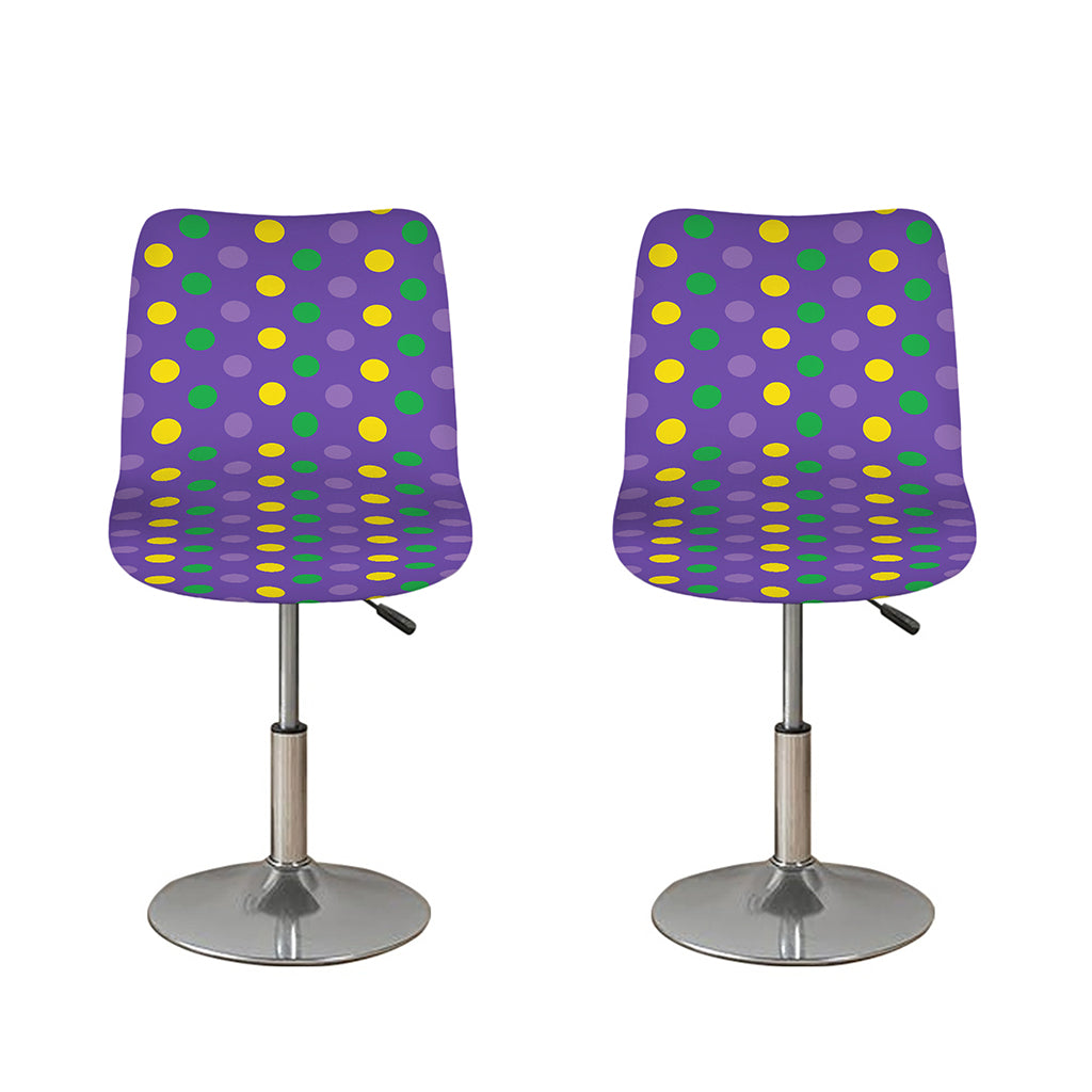 Mardi Gras Polka Dot Pattern Print Bar Stool Covers