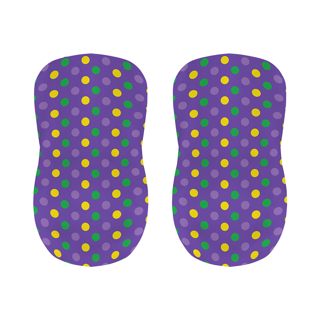 Mardi Gras Polka Dot Pattern Print Bar Stool Covers