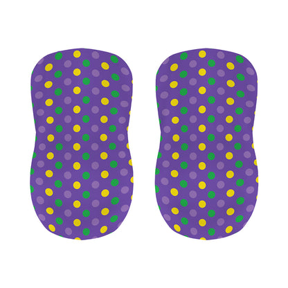 Mardi Gras Polka Dot Pattern Print Bar Stool Covers