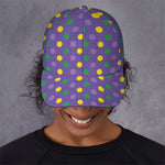 Mardi Gras Polka Dot Pattern Print Baseball Cap