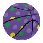 Mardi Gras Polka Dot Pattern Print Basketball