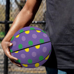 Mardi Gras Polka Dot Pattern Print Basketball