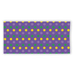 Mardi Gras Polka Dot Pattern Print Beach Towel