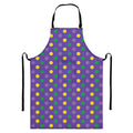 Mardi Gras Polka Dot Pattern Print Bib Apron With Pocket