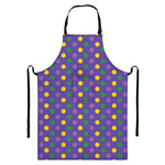 Mardi Gras Polka Dot Pattern Print Bib Apron With Pocket