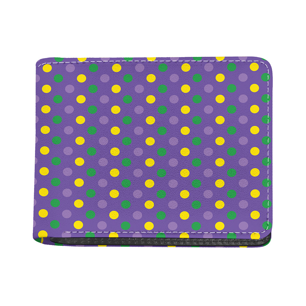 Mardi Gras Polka Dot Pattern Print Bifold Wallet