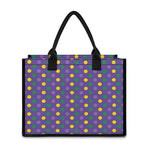 Mardi Gras Polka Dot Pattern Print Canvas Tote Bag