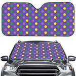 Mardi Gras Polka Dot Pattern Print Car Windshield Sun Shade