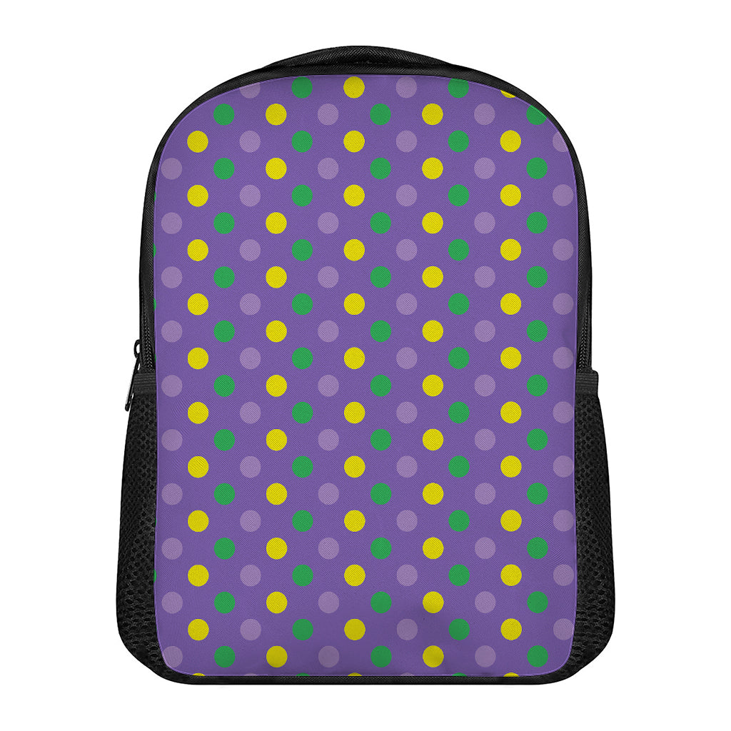 Mardi Gras Polka Dot Pattern Print Casual Backpack