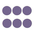 Mardi Gras Polka Dot Pattern Print Coaster Set