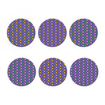 Mardi Gras Polka Dot Pattern Print Coaster Set