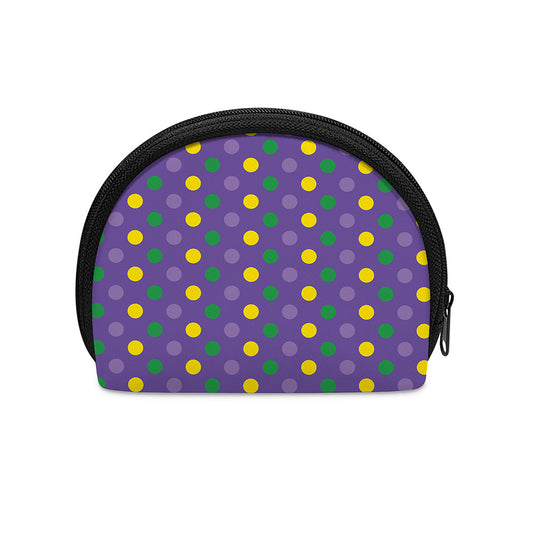 Mardi Gras Polka Dot Pattern Print Coin Purse