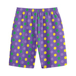 Mardi Gras Polka Dot Pattern Print Cotton Shorts