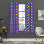 Mardi Gras Polka Dot Pattern Print Curtain