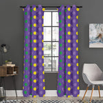 Mardi Gras Polka Dot Pattern Print Curtain