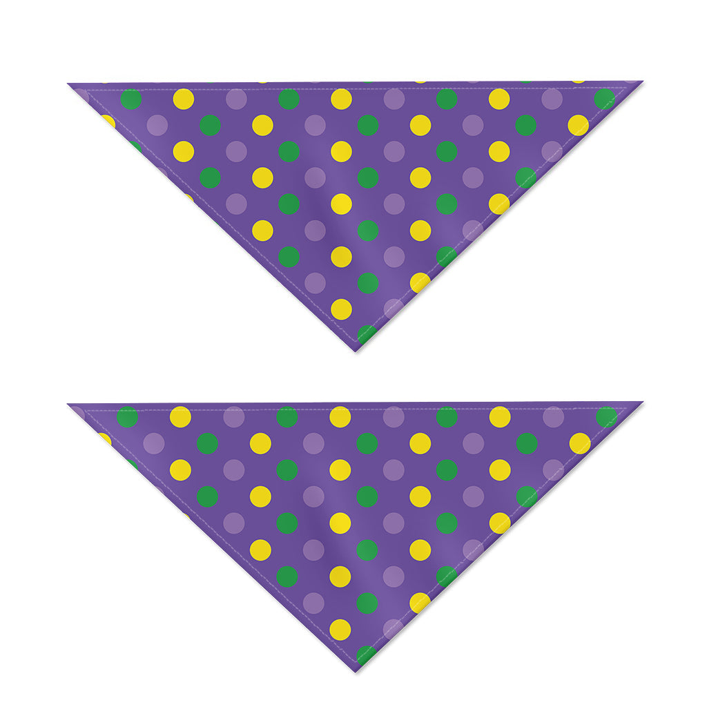 Mardi Gras Polka Dot Pattern Print Dog Bandana