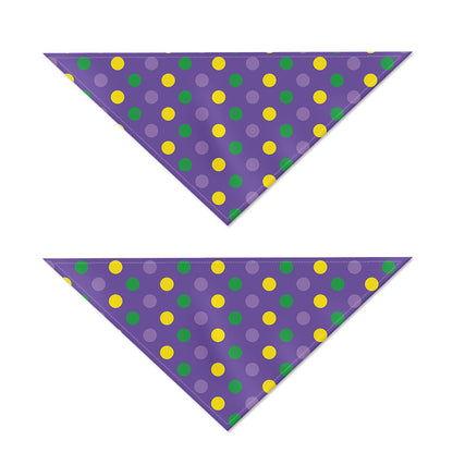 Mardi Gras Polka Dot Pattern Print Dog Bandana