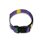 Mardi Gras Polka Dot Pattern Print Dog Collar