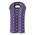 Mardi Gras Polka Dot Pattern Print Double Neoprene Wine Tote