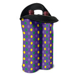 Mardi Gras Polka Dot Pattern Print Double Neoprene Wine Tote