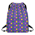Mardi Gras Polka Dot Pattern Print Drawstring Backpack
