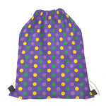 Mardi Gras Polka Dot Pattern Print Drawstring Bag
