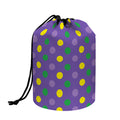 Mardi Gras Polka Dot Pattern Print Drawstring Makeup Bag