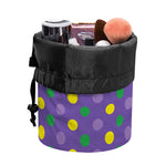 Mardi Gras Polka Dot Pattern Print Drawstring Makeup Bag