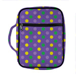 Mardi Gras Polka Dot Pattern Print Front Pocket Bible Bag