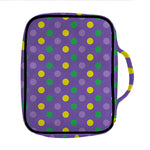 Mardi Gras Polka Dot Pattern Print Front Pocket Bible Bag