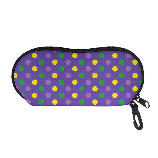 Mardi Gras Polka Dot Pattern Print Glasses Case
